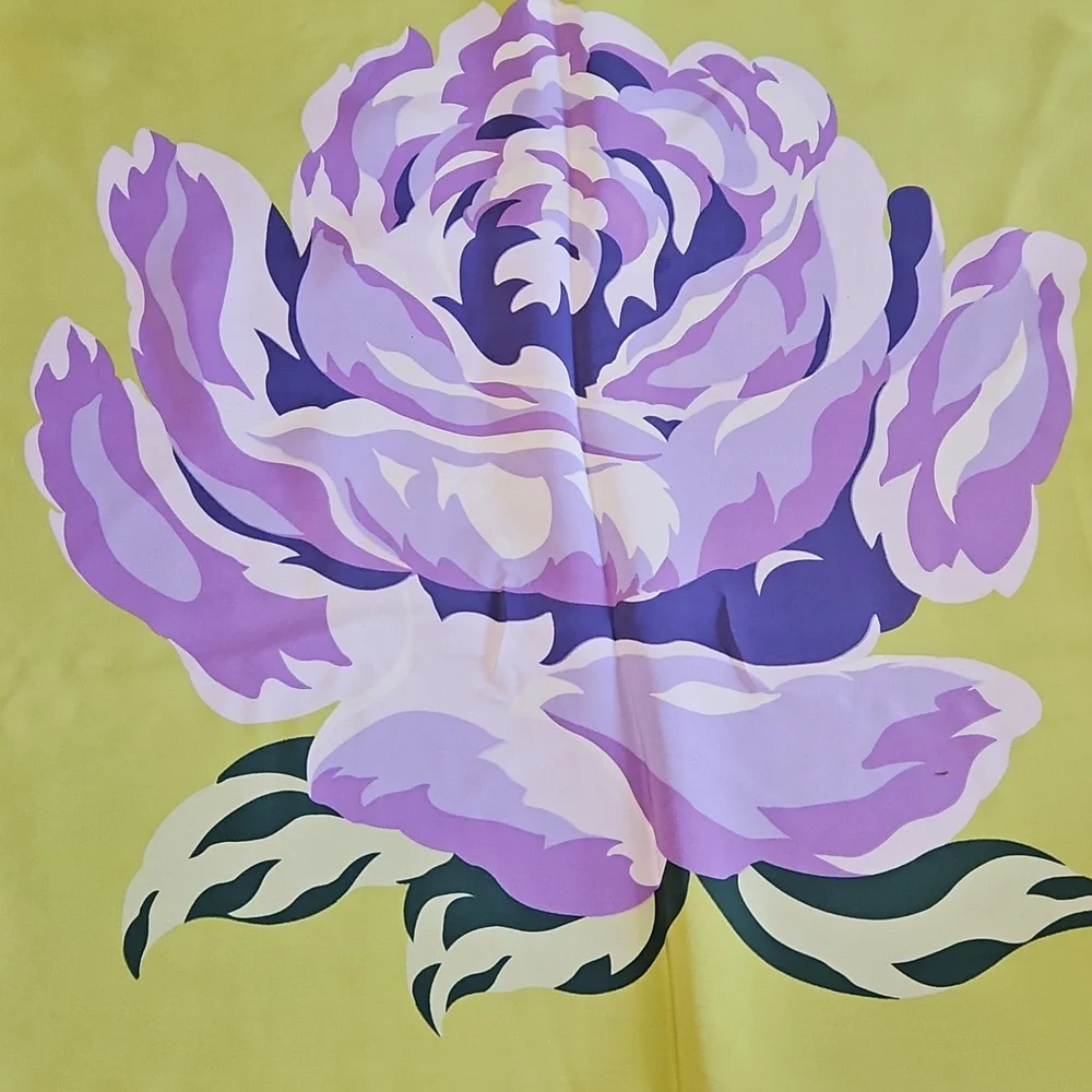 PURPLE‎ ROSE GREEN SQUARE SCARF
